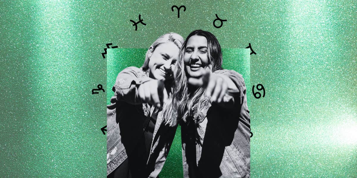 2 Zodiac Signs Experiencing A Lucky Emerald Year In 2024 two happy women and zodiac signs