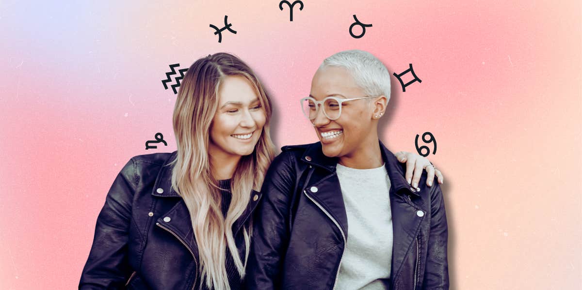 2 Zodiac Signs Experiencing An Incredibly Transformative Karmic Year In 2024 two happy women and zodiac signs