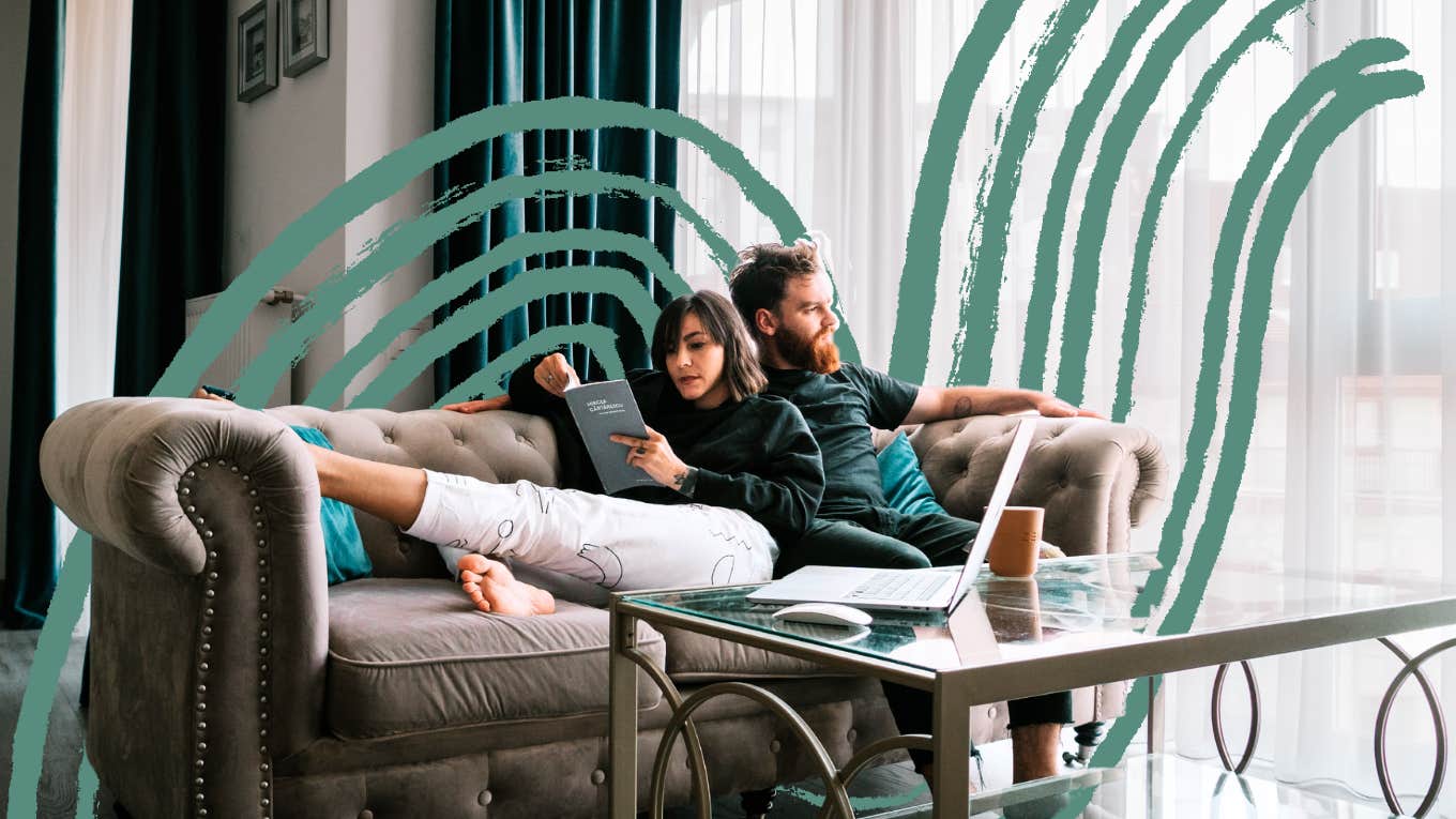 The 6 Autistic Love Languages (And What They Mean) Couple on couch parallel playing