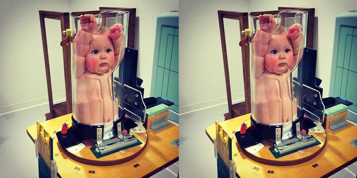 Find Out Why This Chubby-Cheeked Baby Is Trapped In A Tube