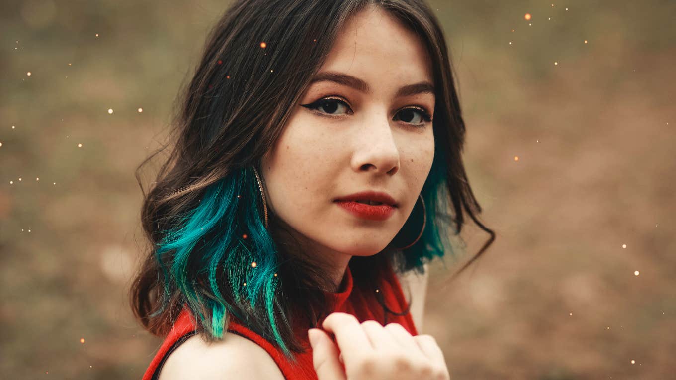 woman with colorful hair