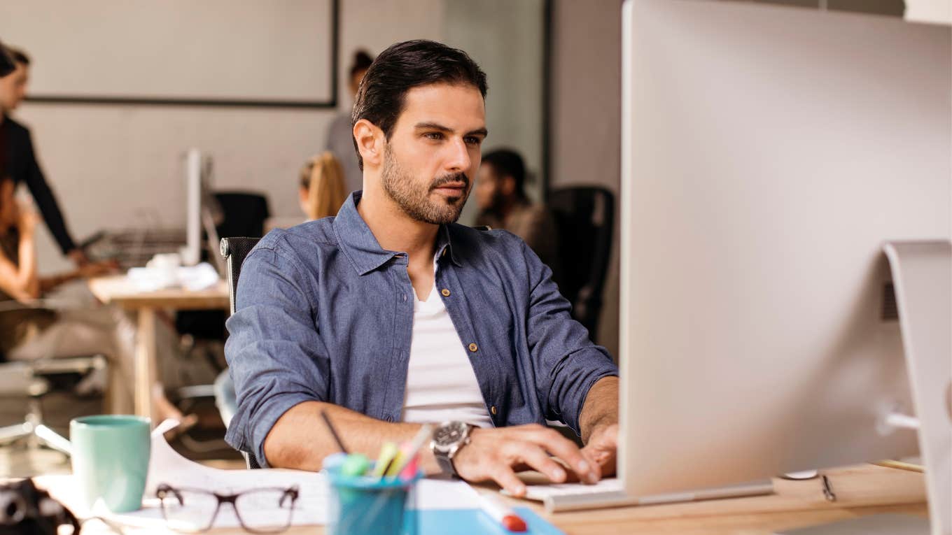 Man working at a computer