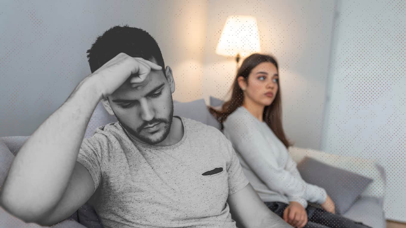 Couple ignoring each others presence