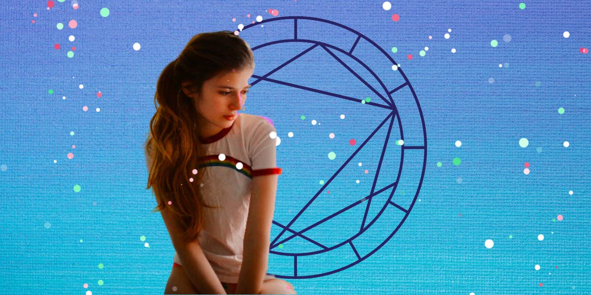 10 Bad Zodiac Placements In The Birth Chart woman in front of birth chart