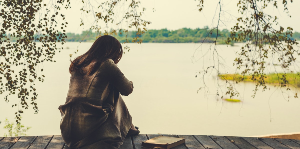 woman on dock alone