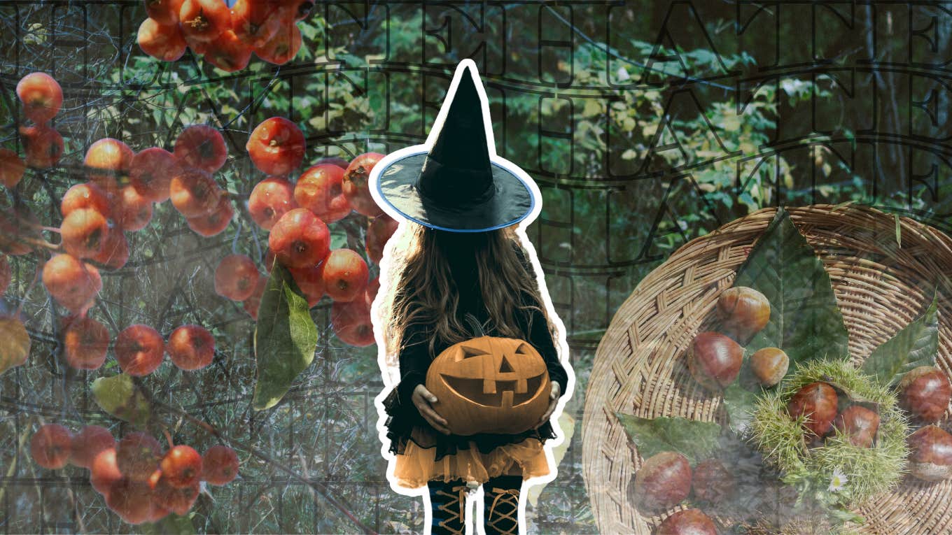 Being A Witch Taught Me How Not To Hate Little girl dressed in a witch halloween costume, crab apples