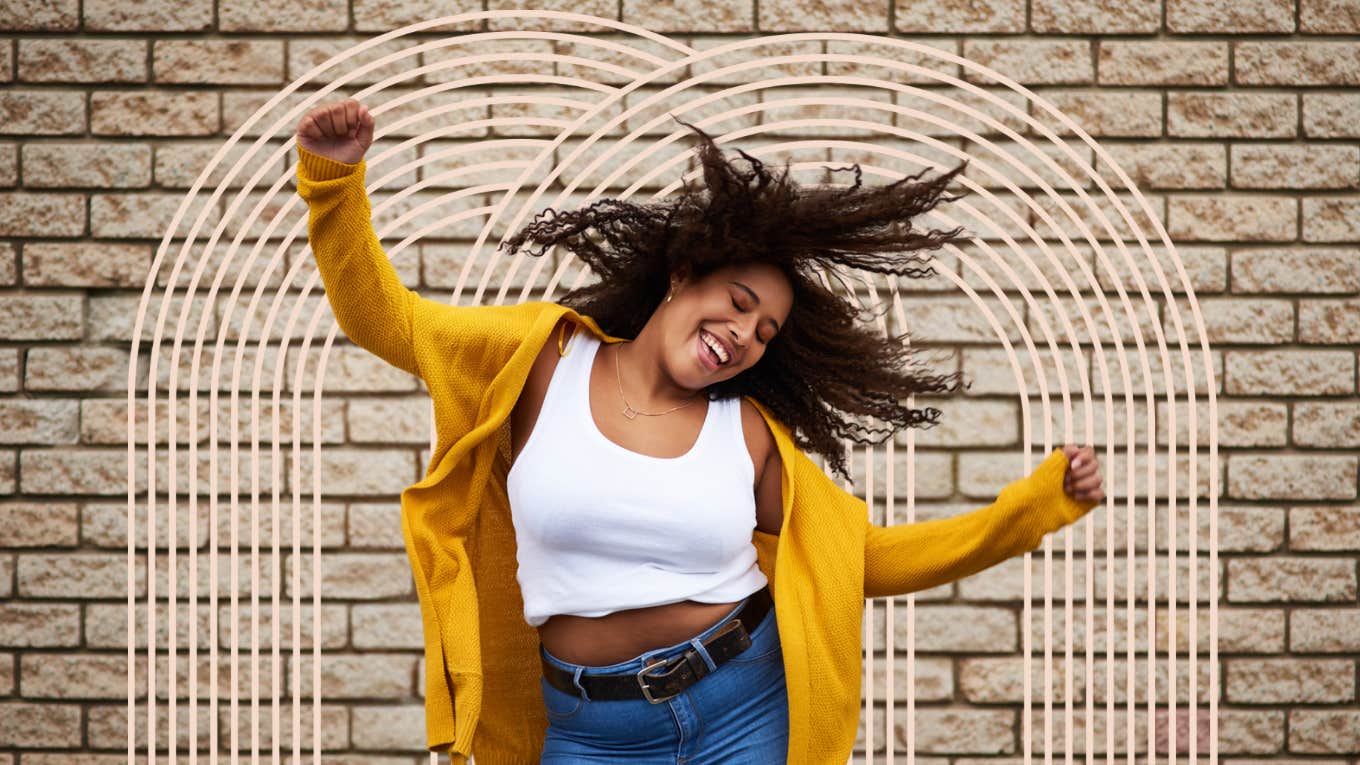 Happy woman dancing 