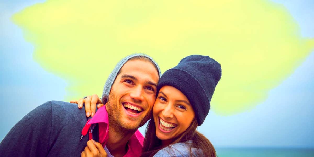 happy smiling couple excited for their first date