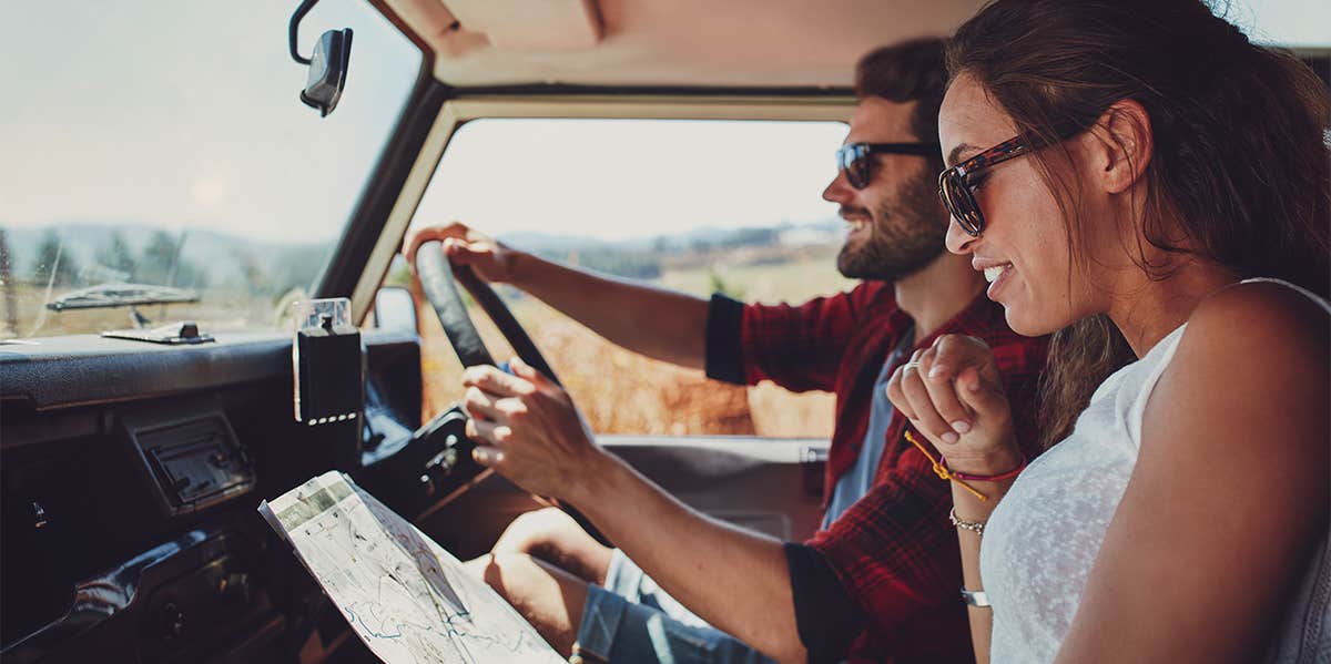 family on a road trip in an RV