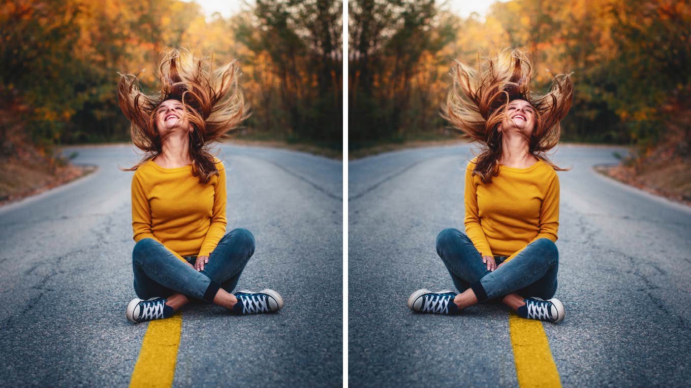 woman who is happy