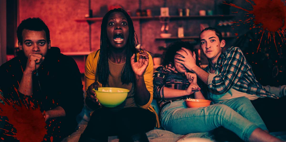 40 Best Horror Movies Based On True Stories friends watching best horror movies based on true stories