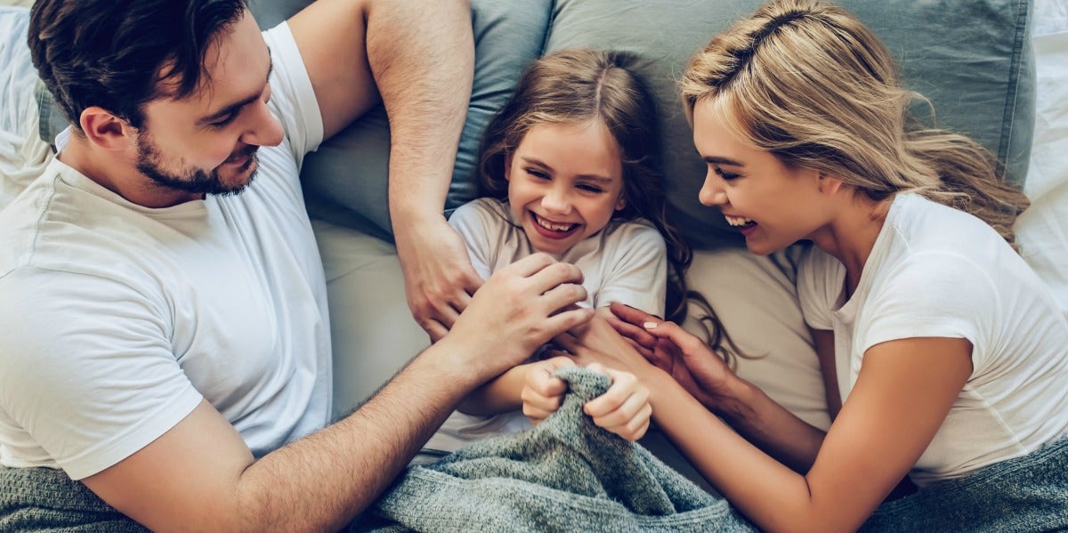 family child laughing