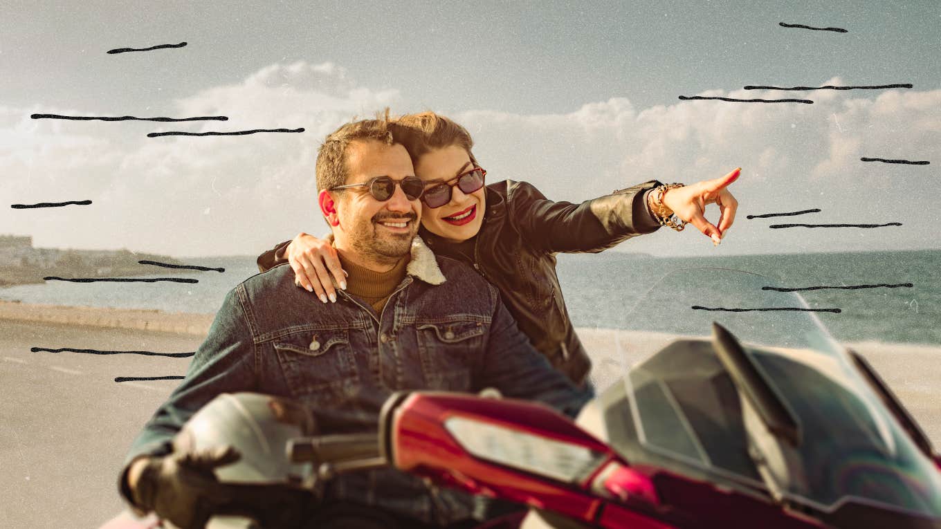 Couple on a motorcycle