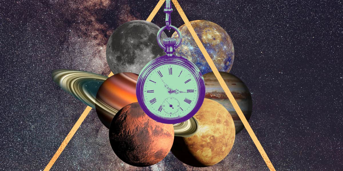 The Best Time Of Day To Manifest, According To Astrology pocket watch, saturn, venus, mars, jupiter, moon, mercury
