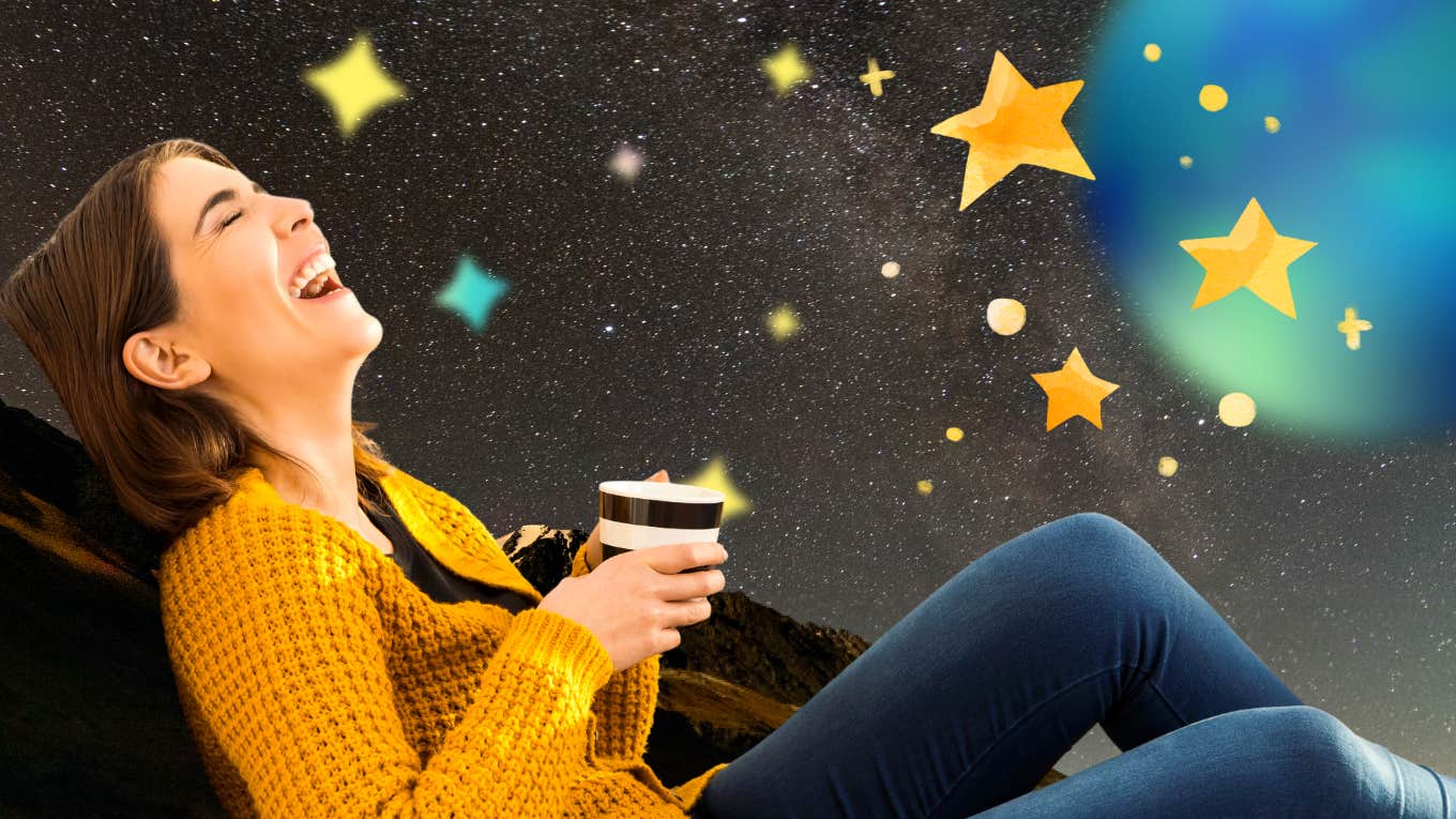 Why The Rest Of The Week's Horoscopes Are Better For 4 Zodiac Signs Starting November 29 happy woman drinking coffee