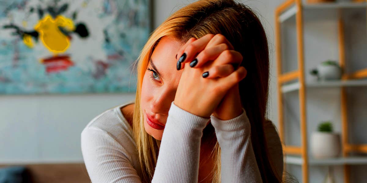 The Question Your Partner Might Ask You Right Before They Cheat, According To Research unhappy girl