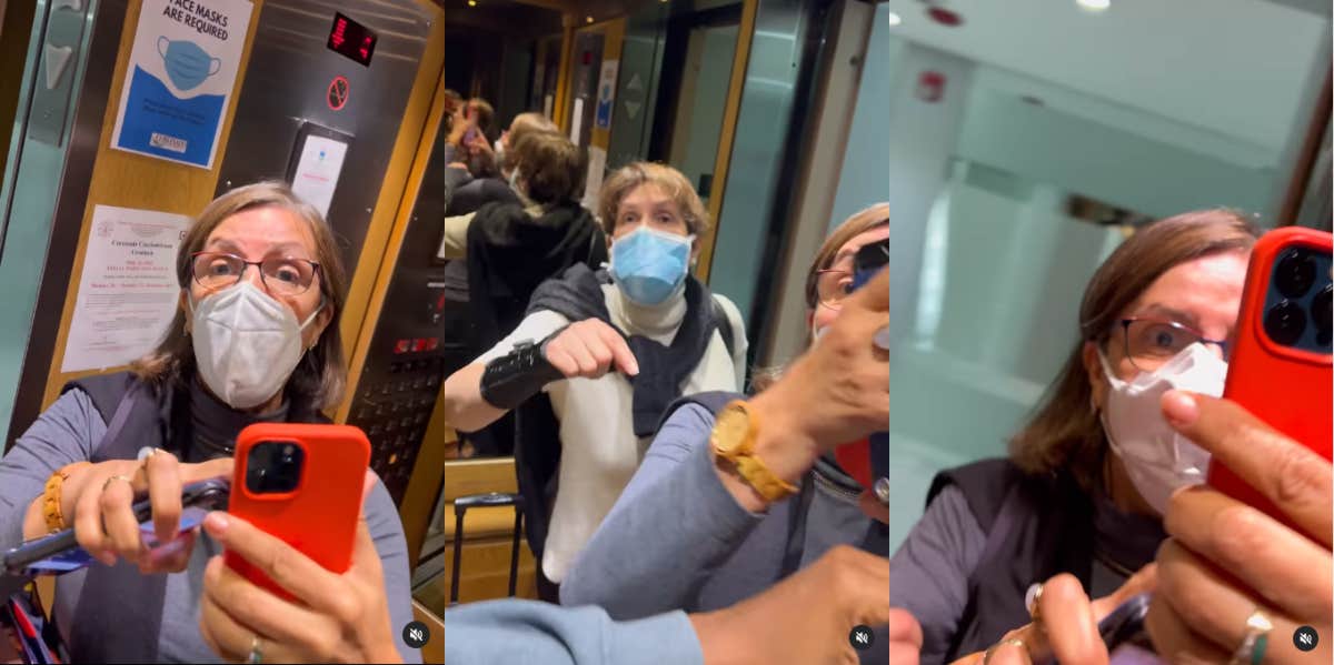 White Women In An Elevator Yell "Black Lives Matter" While Attacking Black Man White women attacking Black man