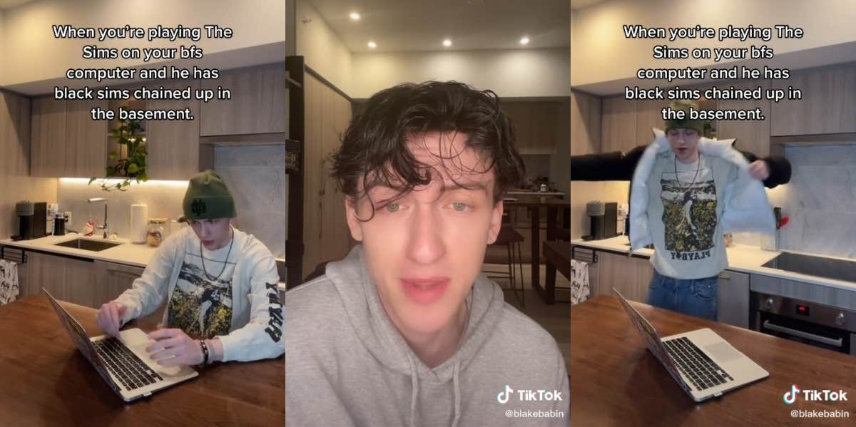 Man Finds Black Sims Chained Up In Basement While Playing On Ex's Computer TikTok Blake Babin