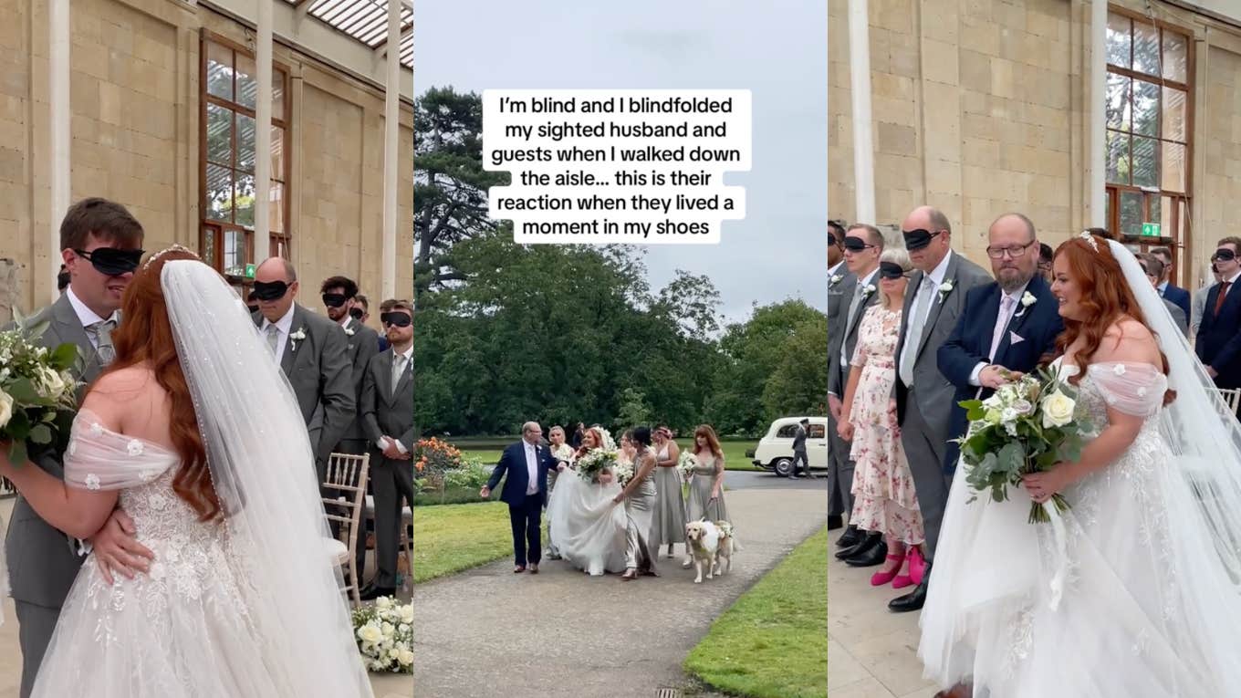 Blind Bride Shares Unique Way Her Groom And Wedding Guests Experienced A Moment In Her Shoes YourTango pic