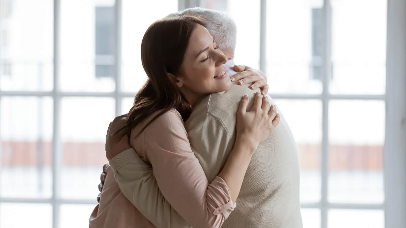 Blind Man Forced To Walk Miles To Work Each Day Receives Heartwarming Surprise From His Community old man hugging young woman