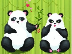 blushing pandas love