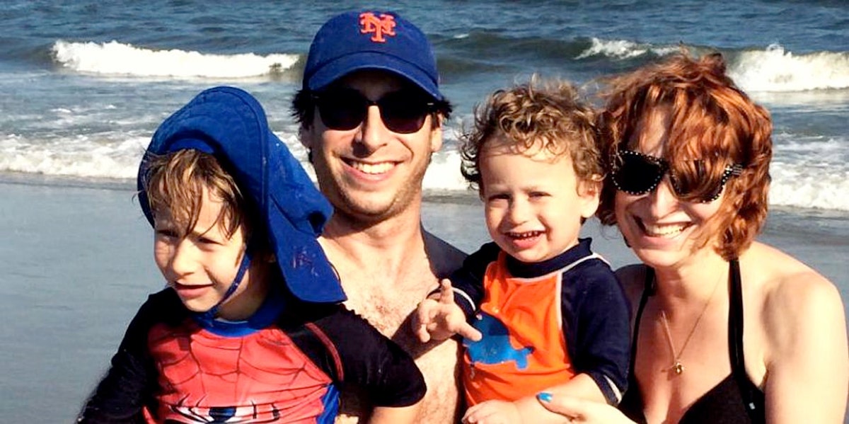 photo of author with family on beach