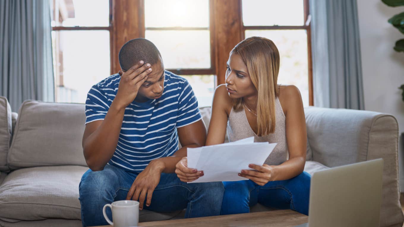 Man Says Boomers Don't Know What It's Like To Work 40+ Hours A Week And Still Not Afford Costs Of Living couple stress of rising cost of living