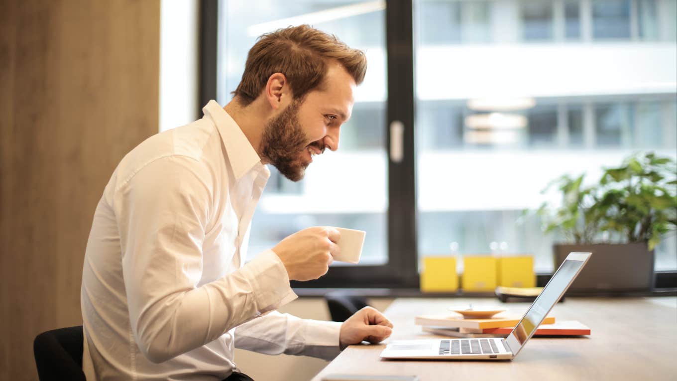 man at computer in an office 