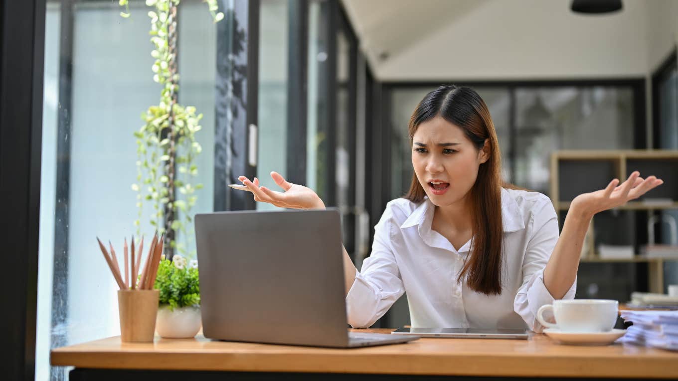 Boss Sends Ridiculous Response To Worker Requesting Raise woman surprised by email at work
