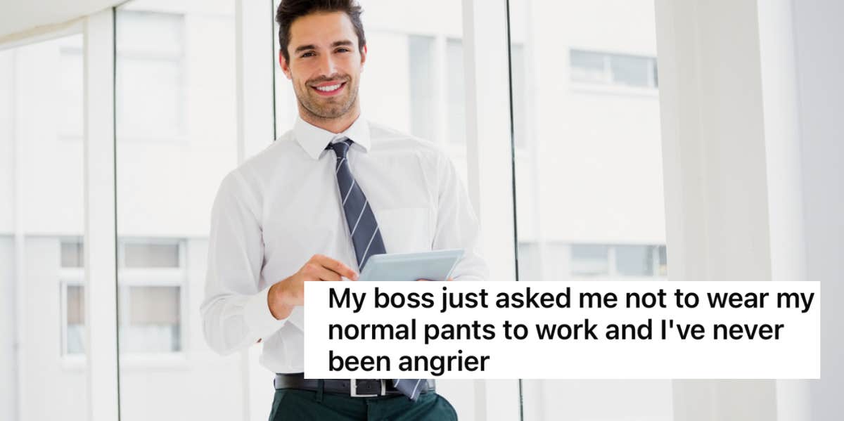 boss, pants, employee, dress code 