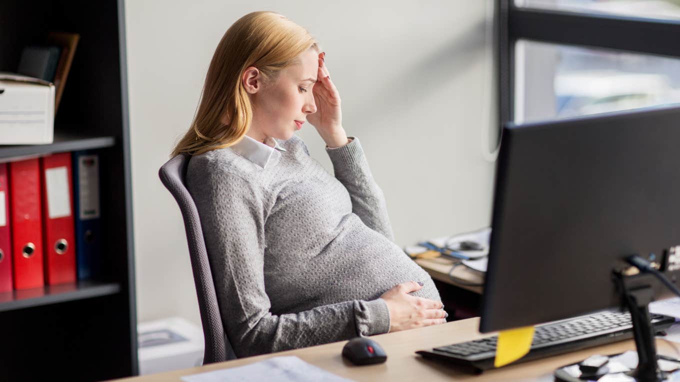 pregnant woman at work