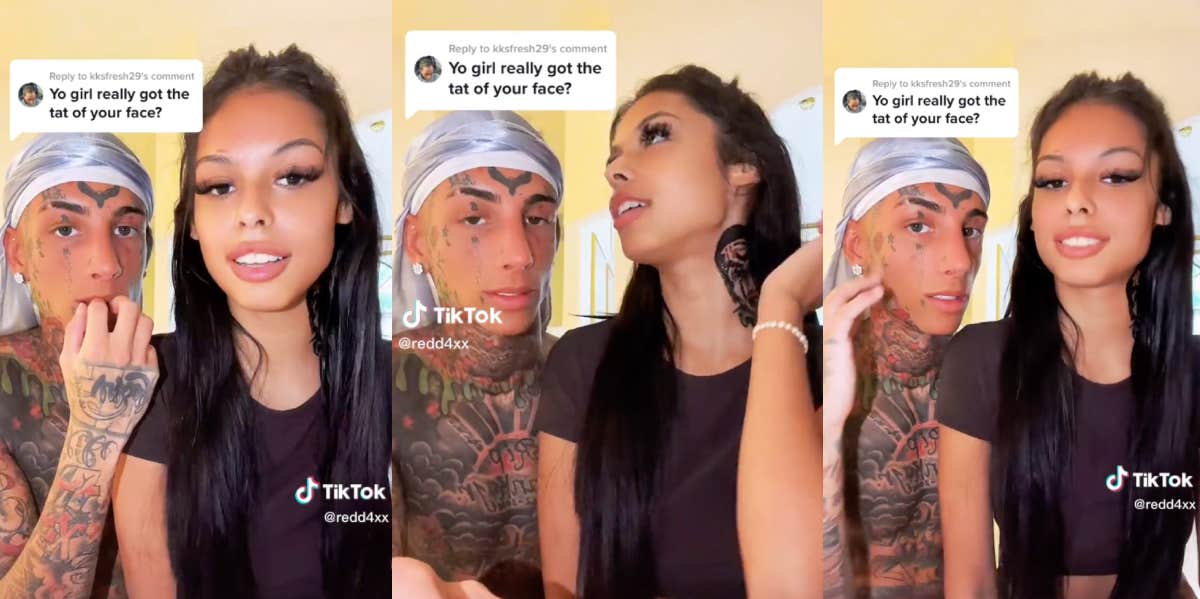 Island Boys' Girlfriend Gets Kodiyakredd's Face Tattooed Because