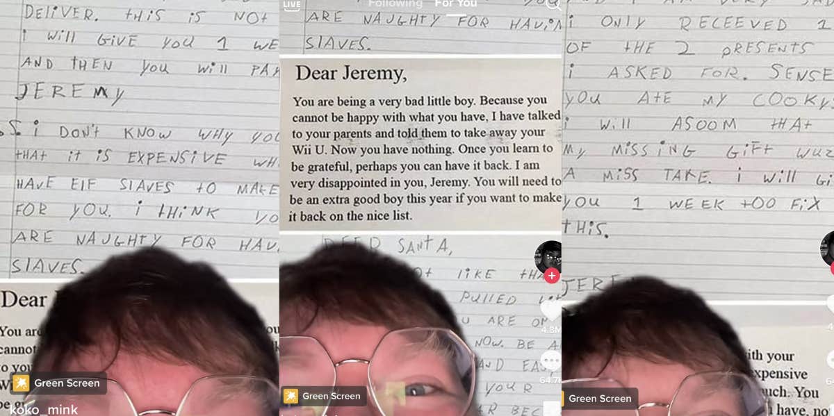 Boy Writes Harsh Letter To 'Fatty' Santa, Slamming Him For Having 'Slaves' boy. santa letter