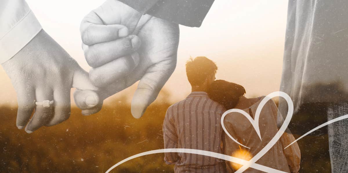 The 5 Stages Of A Relationship All Couples Go Through, According To Research Couple sitting together outsidde