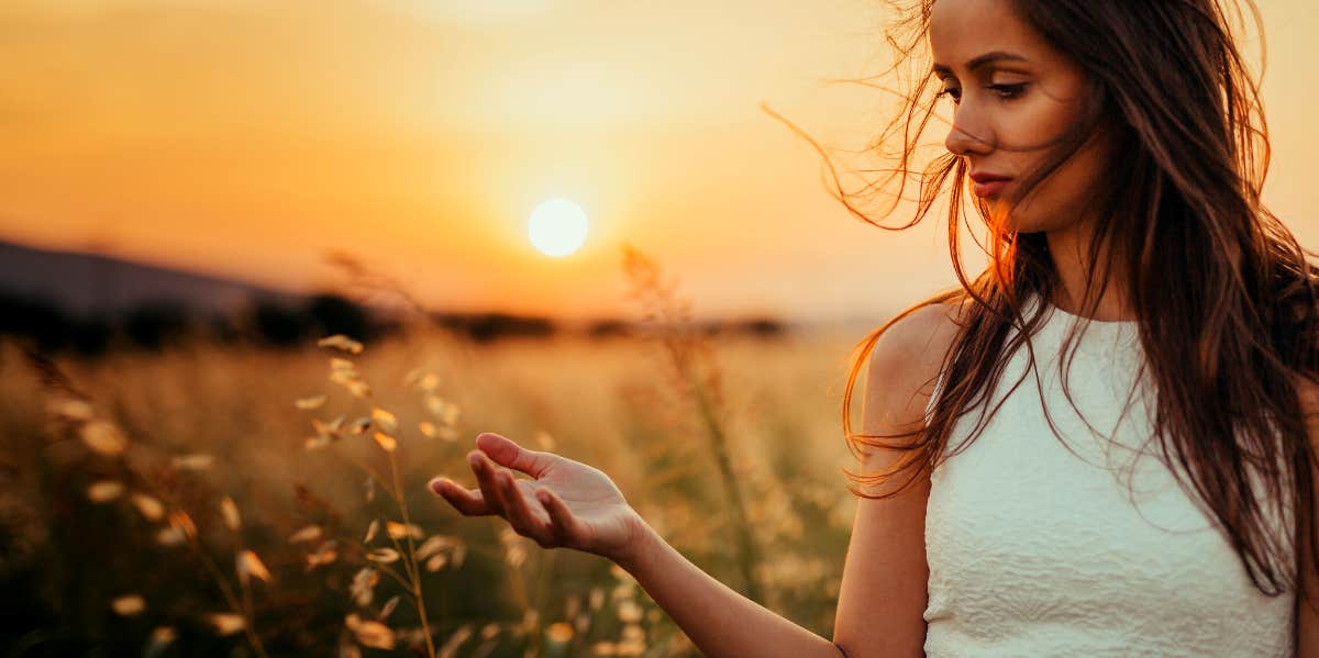 woman in a field