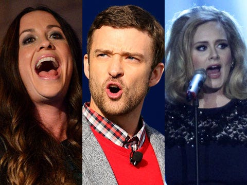 Adele, Justin Timberlake & Alanis Morissette