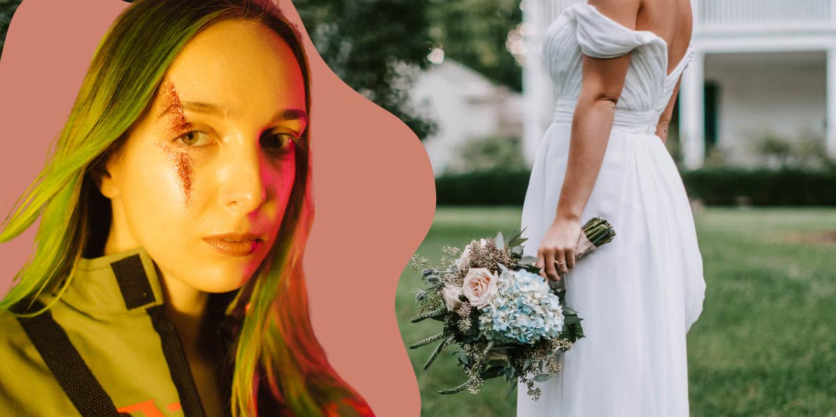 'Homely' Bride Asks If She's Wrong For Not Letting Her 'Humble & Sweet' Sister Be A Bridesmaid Because She's Beautiful Woman with scar, bride