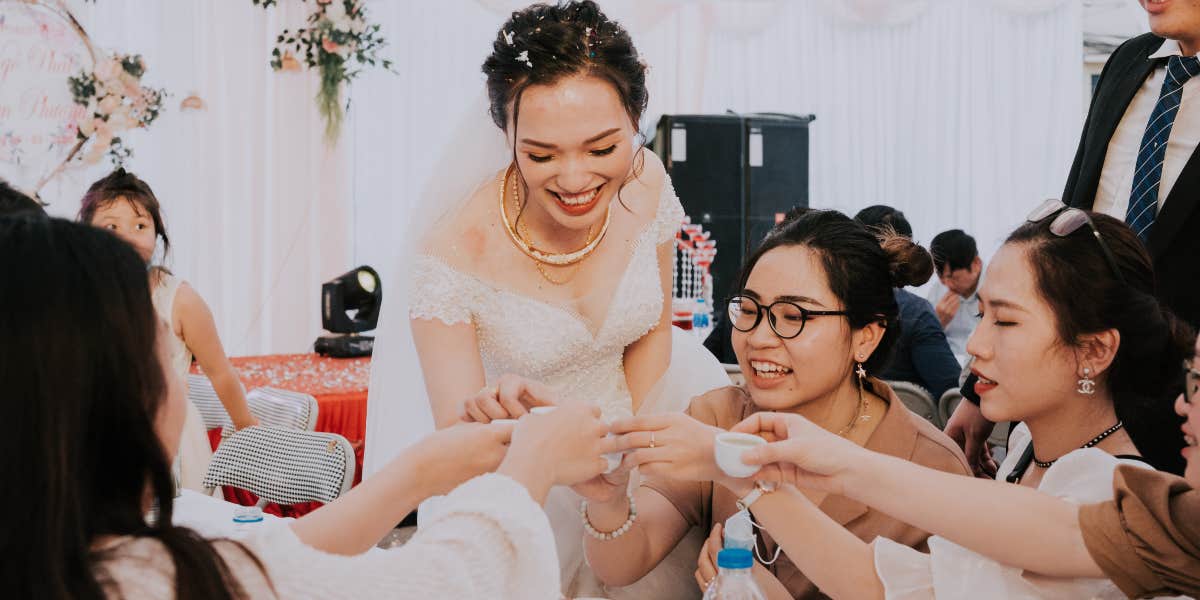 Bride partying at her wedding