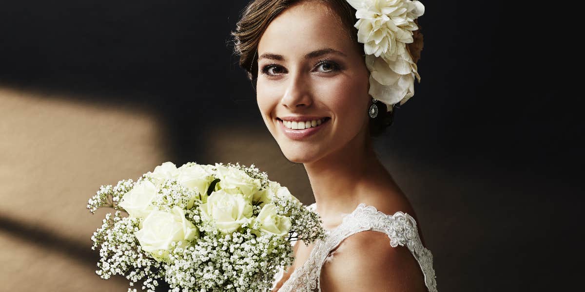 Bride smiling