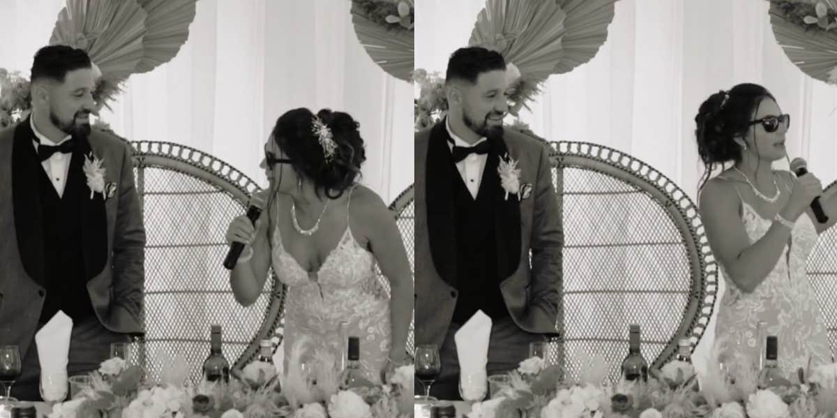 Bride Gives Her Own Speech At Wedding Saying 'I Wanna Thank Me' For Doing All The Hard Work & Not Rejecting Her Husband bride's wedding speech