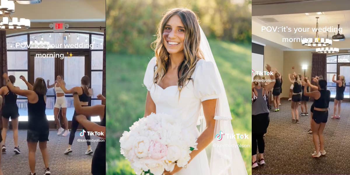 Bride Trolled After Making Bridesmaids Take Workout Class With Her The Morning Of Her Wedding wedding day workout, bride