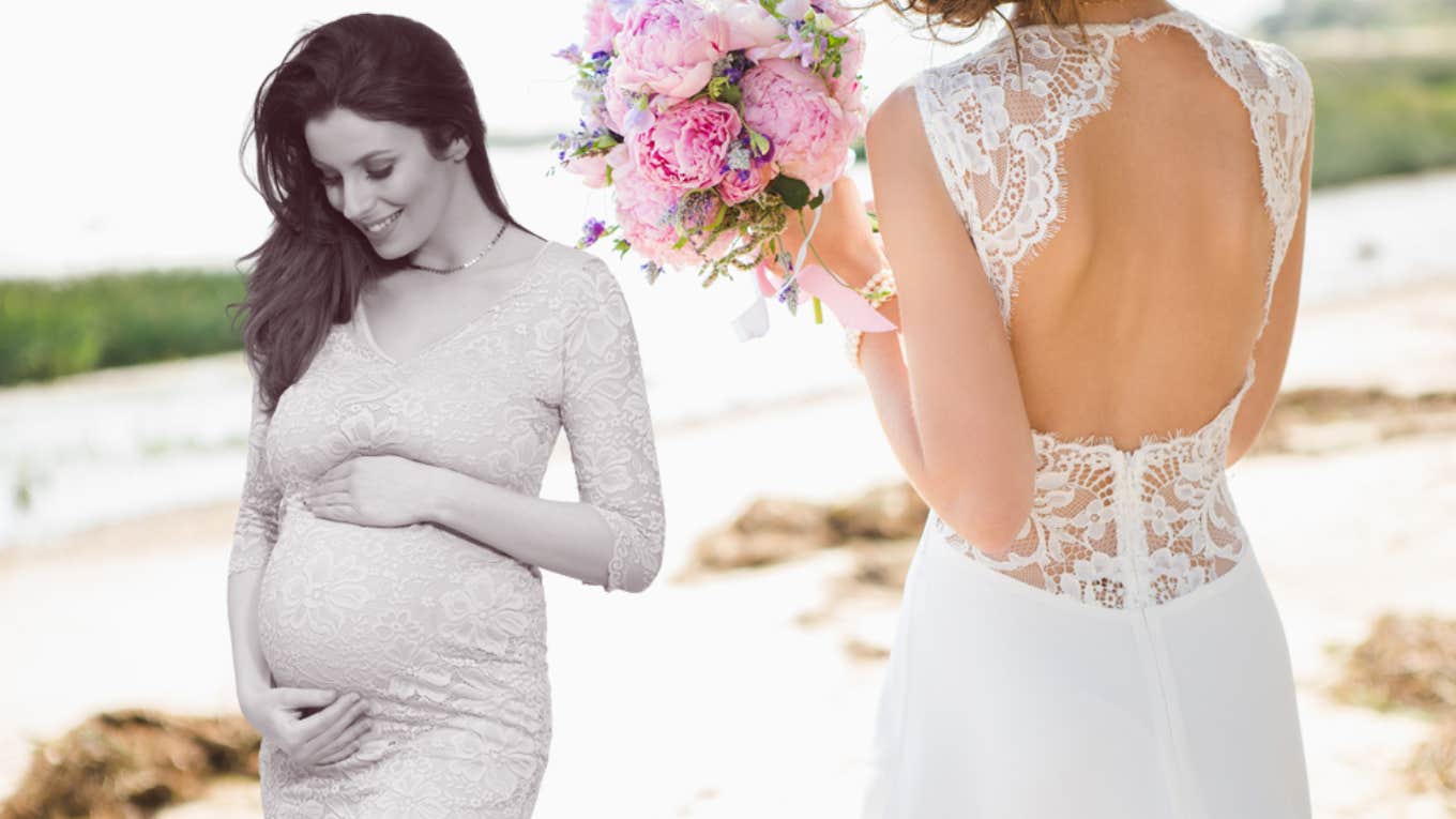 bride, sister, maternity, wedding, photoshoot 