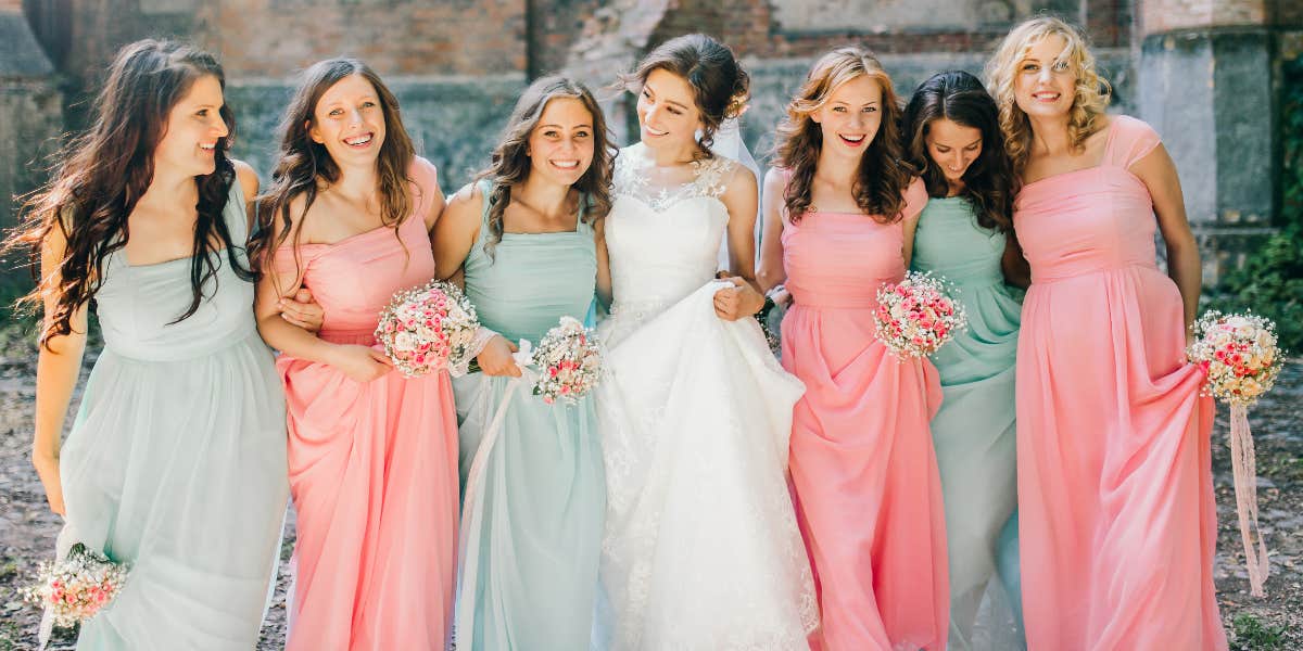 Bride and bridesmaids