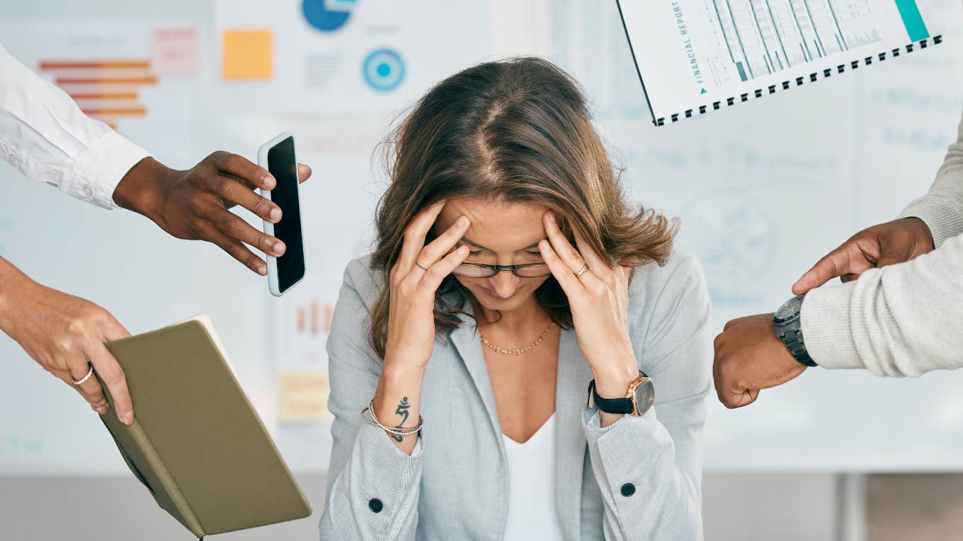 woman who doesn't know how to tell her boss she's overwhelmed