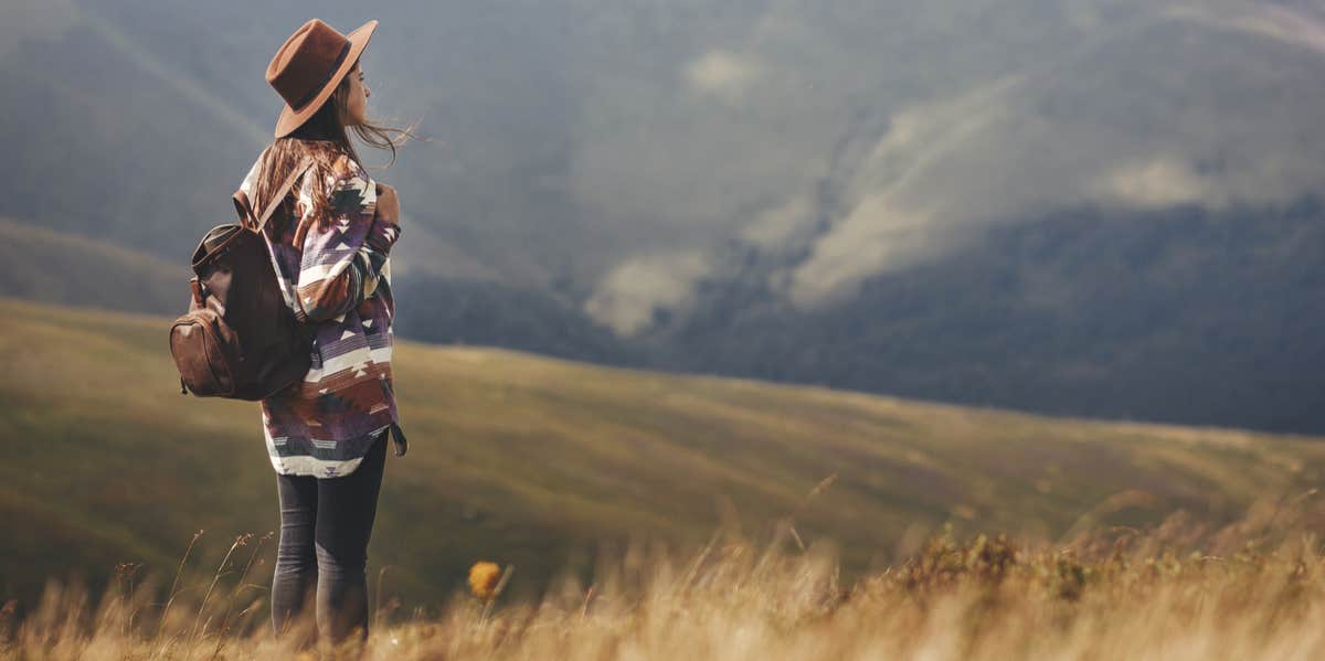 woman on mountain