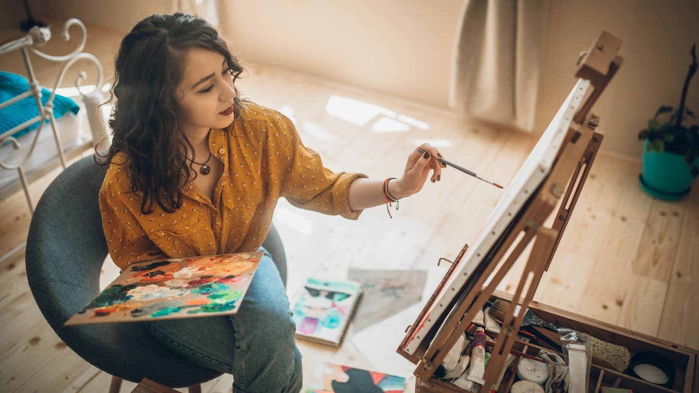 You Can't Make Someone Fall In Love With You, So Try These 4 Things Instead Woman painting