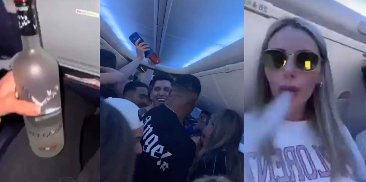 Canadian influencers vaping on plane