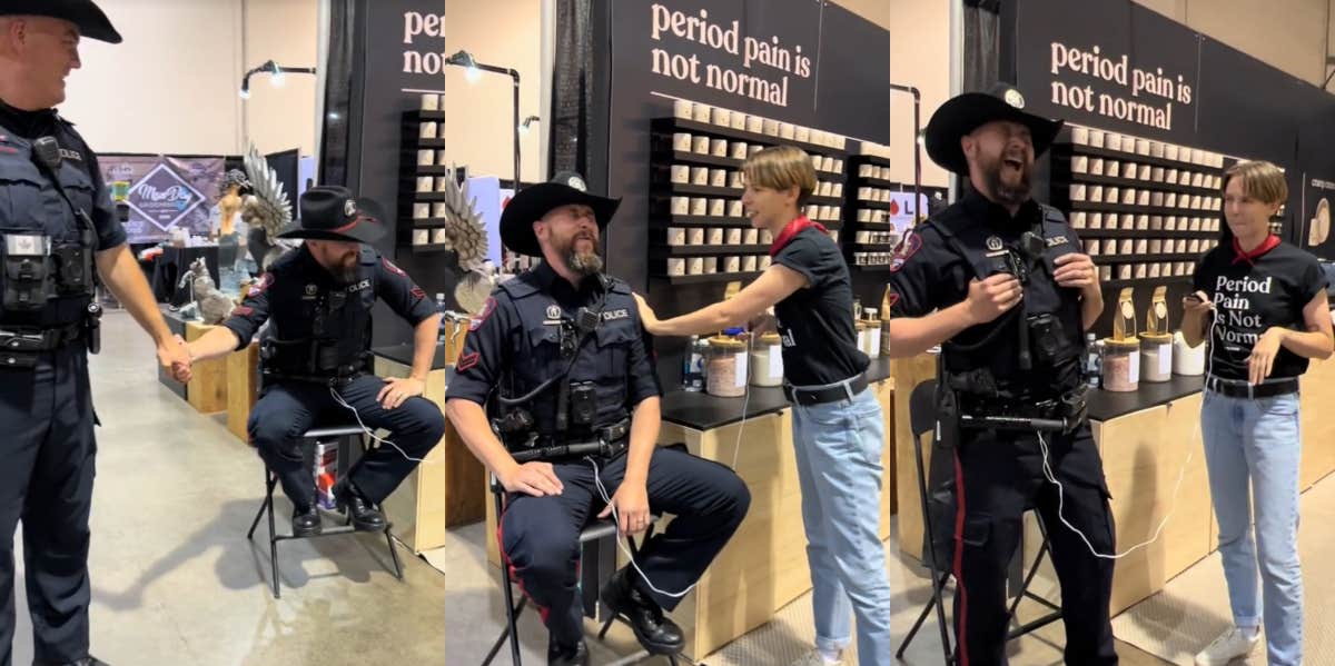 Canadian Police Officer Tries Period Pain Simulator And Gives Up