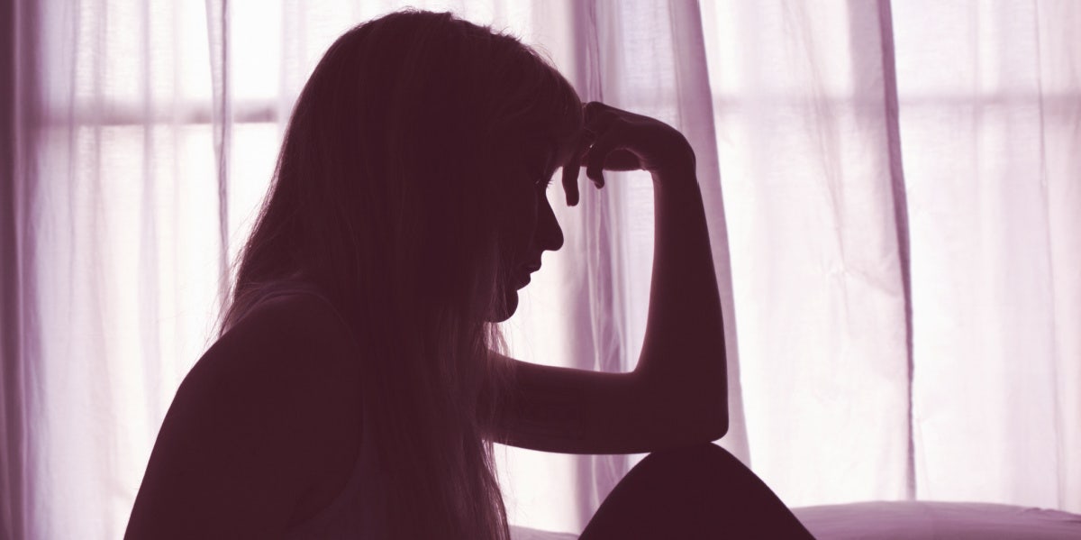sad woman silhouette 