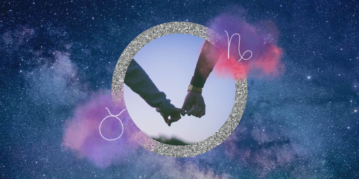 holding hands, taurus and capricorn zodiac symbols